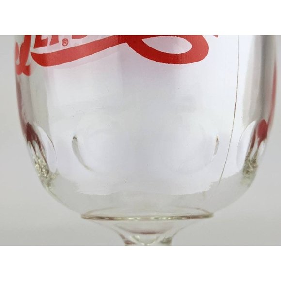 Vintage Pepsi Clear Glass Goblet Stemware | Clear Glass Thumbprint Water Goblet - Picture 6 of 9